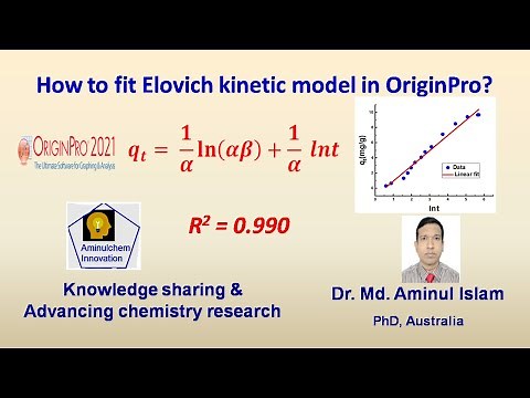 Elovich Kinetic model fitting in Origin
