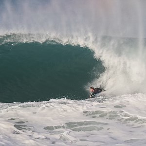 Max Castillo shredding some super fun conditions at Nazare!! Footage: Ricardo Mesquit | We Bodyboard