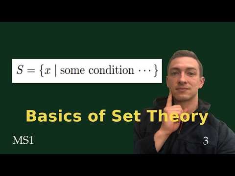 Basics of Set Theory | MS1