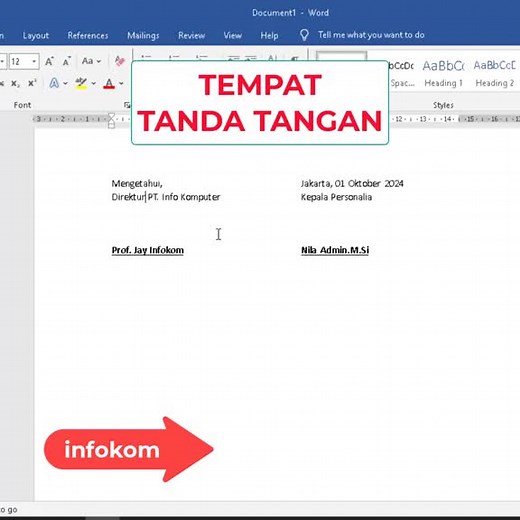 Cara Mudah Membuat Tempat Tanda Tangan Sejajar