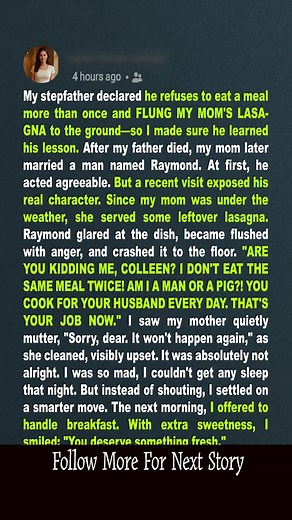 My stepfather refused to eat a meal he didn't select, so I made him the same in a different style. Love and patience make all the difference. 💕🍽️ #FamilyFirst #LoveInAction | Parallel Story
