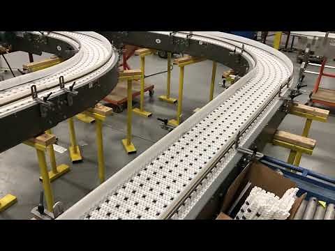Curve Control Conveyor with Insert Roller Side Flex Belting assistance Built by Multi-Conveyor
