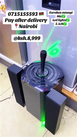 Call or Whatsapp us on 0715155593 for orders and delivery inquiry Design & Audio: Iconic round, cylindrical subwoofer designed to provide deep, booming bass. Audio Output: High-power sound, with some models boasting up to 20,000W PMPO for immersive audio. Connectivity: Bluetooth, USB drive support, SD card slots, and FM radio functionality. Power & Setup: 2.1 Channel configuration (subwoofer 2 satellite speakers). Supports both AC and DC power inputs. Control: Comes with a full-function remote c