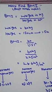 How find BMI.