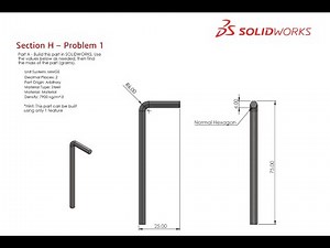 Solidworks CSWA Exam Practice | PART MODELLING | Section H - 1