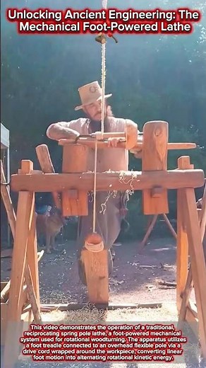 Unlocking Ancient Engineering: The Mechanical Foot-Powered Lathe 🪵🪓