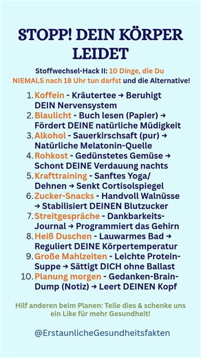 Stoffwechsel-Hack: 10 Dinge, die Du NIEMALS nach 18 Uhr tun darfst!
