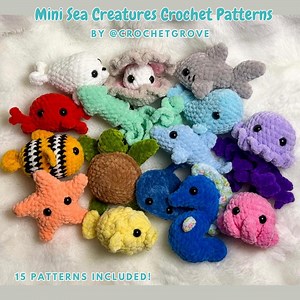 Crochet Sea Creature Patterns: Amigurumi Plushie PDF Bundle (low-sew) - Etsy UK
