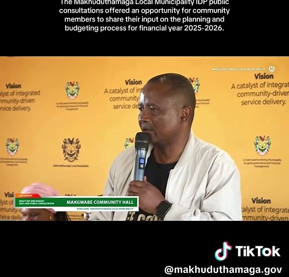 WATCH full video of the Public Consultation on the Draft 2025-2026 Integrated Development Plan (IDP) and Budget with Masemola and Phokoane clusters, on our YouTube platform: https://www.youtube.com/live/vJMCa-8GdoY?si=aN1k7lSa2h6UmRFP
