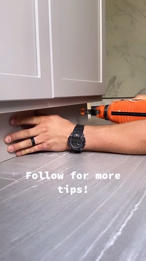 Mykhaylo Panchishak on Instagram: "How I install a toe kick on the vanity. #howto #tutorial #diy #remodel #renovation #construction #homeimprovement #homerenovation #bathroomremodel #bathroomvanity #realestate #work"