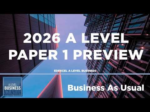 2026 Edexcel A Level Business Paper 1 Preview
