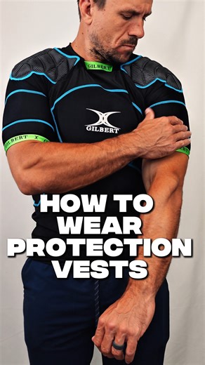 Suit up the right way ⚡ Learn how to wear your protective vest for max comfort, mobility, and coverage. Gilbert XP500 or Canterbury Core—what’s your pick? 🏉 | World Rugby Shop