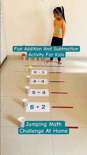 Fun Addition And Subtraction Activity For Kids | Jumping Math Challenge At Home ‪@worldofvedi1‬ #short