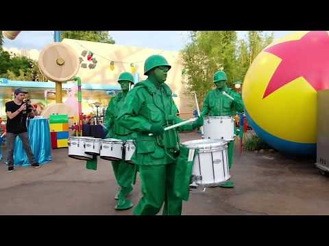 Green Army Men Drum Corps show in Toy Story Land at Walt Disney World