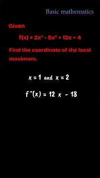 How to Find the Local Maximum of a Function | Step-by-Step Math Solution