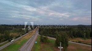 Vancouver, British Columbia, Canada. 4K Aerial footage of the Golden Ears Bridge in Maple ridge connecting Langley over the Fraser River. Moving away from bridge looking at Maple Ridge.