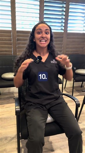 Marianna helps demonstrate a quick 30-second wobble exercise routine that includes seated movements