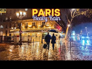 20 November 2025 – Paris Heavy Rain 🌧️ | Afterwork Evening Walk | 4K HDR Paris Walk