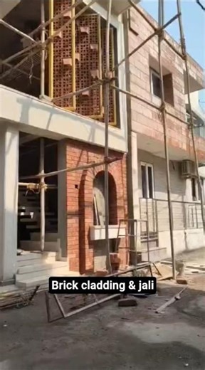 🏡✨ Stunning Home Elevation with Brick Cladding & Jali Design ✨🏡 #house #surat
