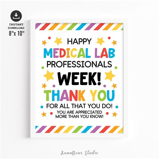 Medical Laboratory Professionals Week Printable Sign, Lab Week Decor, Digital Download - Etsy