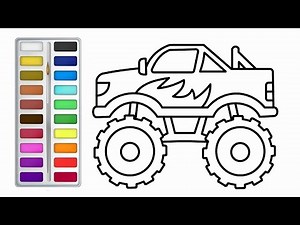 Big Monster Truck Drawing Coloring and Painting