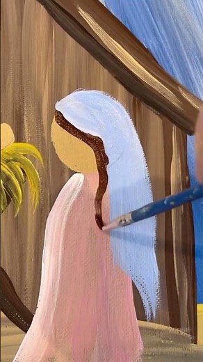 Nativity painting idea for beginners! 🎨✨ #easypainting #nativityscene #beginner #acrylicpainting