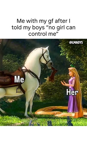 relatable account | He won’t admit to it but it’s okay 😂 #bf #gf #boyfriend #girlfriend Here’s a fun three-part nugget about Disney’s Tangled: it was the... | Instagram