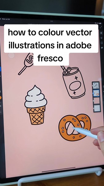 How to colour vector illustrations in adobe fresco ✨ #adobefresco #digitalillustration #arttips #adobetutorials #illustrationtips