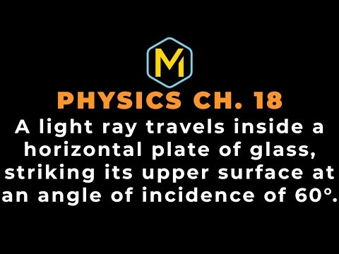 18.21 Mastering Physics Solution-"A light ray travels inside a horizontal plate of glass, striking