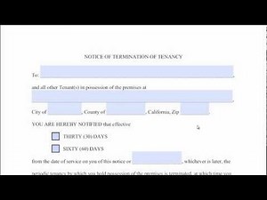 60 Day Notice to Quit