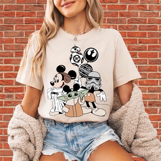 Star Wars Minnie Mouse Baby Yoda Unisex T-shirt Hoodie Sweatshirt Romper | Premium DTF Print | Vintage & Aesthetic Styles | N437 - Etsy UK