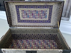Antique Lined Trunk - Etsy