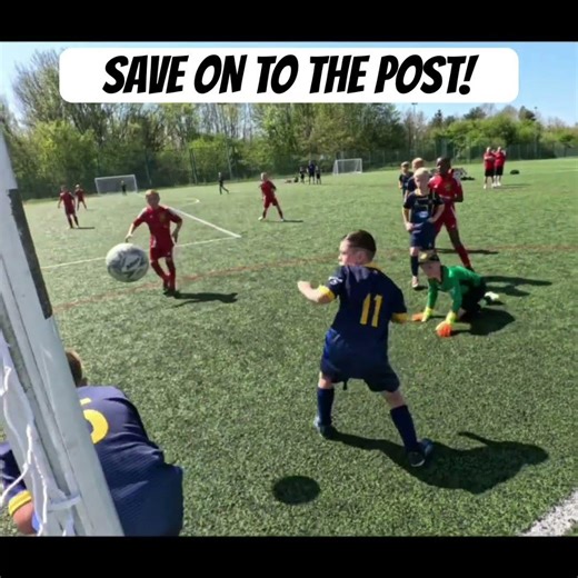 SAVE ON TO THE POST! #football #soccer #footballshorts #goals #reels #goalkeeper