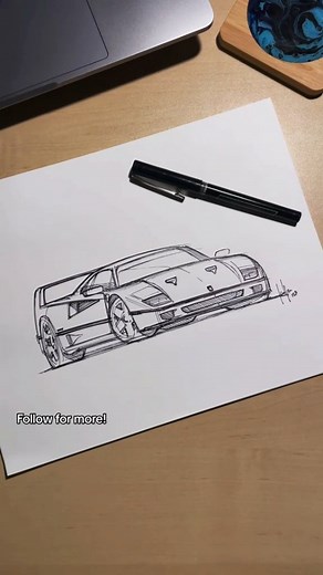 Draw To Drive | How to draw Ferrari F40 by @kellensketch #drawtodrive #howtodrawacar #drawacar #howtodraw #drawingtutorial #sketchoftheday #ferrarif40 #f40 | Instagram
