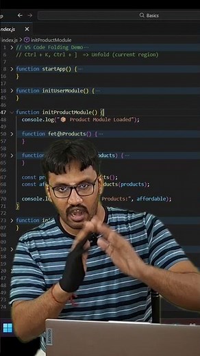 VS Code Code Folding Trick ✅ Ctrl+K Ctrl+0 #javascript #programming