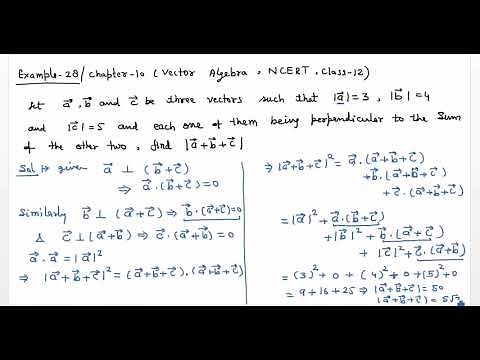 Vector Algebra ; Class 12 - Example 28 ; (NCERT) Solution