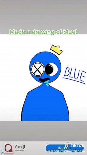 Rainbow Friends Blue Drawing Tutorial