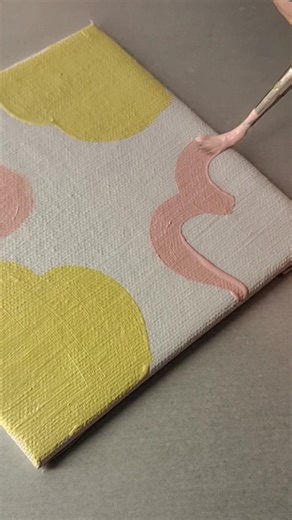 Boho Mini Canvas Art 🌿 | Soft Pastel Leaf Design ✨#shortsfeed #boho #painting