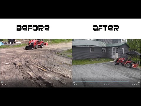 Fixing the muddy driveway and parking! New gravel! Part 1