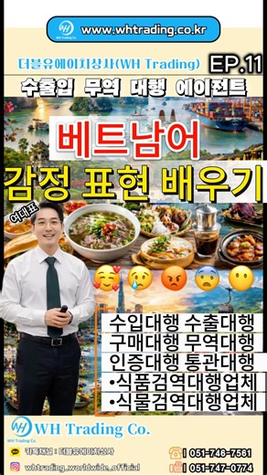 베트남어로 감정 표현 배우기 Ep.11| WHTrading 무역 회사 여대표🛫🌍🤵🏻여러분의 평생 무역 대행 전문 파트너, 더블유에이치상