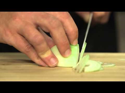 Cooking technique: slicing an onion