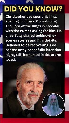 Christopher Lee’s Final Evening