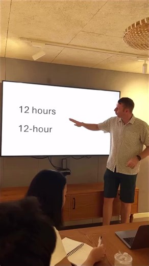 Have you ever been confused between “12 hours” and “12-hour”? 🤔 They may look similar, but they play very different roles in English grammar! ➡️ “12 hours” (with an “s”) refers to a time duration — how long something lasts. For example: 🕐 I studied for 12 hours yesterday. It simply tells how much time was spent. ➡️ “12-hour” (with a hyphen and no “s”) is an adjective — it describes a type of thing. For example: 🕓 We use a 12-hour clock system. Here, “12-hour” describes the kind of clock syste