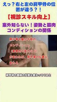 えっ？右と左の肩甲骨の位置が違う？！【視診スキル向上】案外知らない！姿勢と筋肉のコンディションの関係