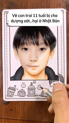 Vẽ con trai 11 tuổi bị cha dượng 🔪💀 ở Nhật Bản | Drawing #shorts