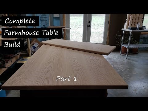 Red Oak Farmhouse Table with Turned Legs Complete Build (Part 1)