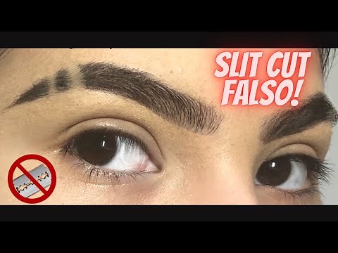 EYEBROW SLIT CUT/ CORTE DE CEJA FALSO CON MAQUILLAJE| Just Lesly
