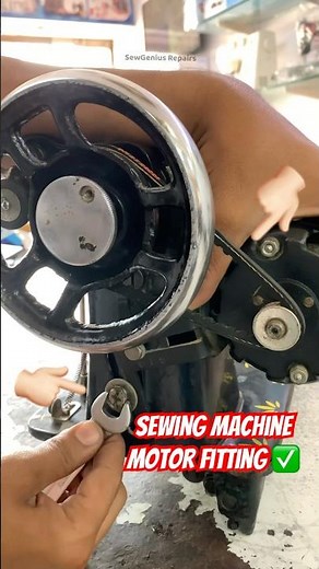 How To Fit Sewing Machine Motor✅ #sewinghacks #sewingmachine #sewingmachinemotor #ytshorts #crafttok