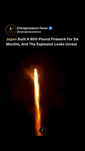 SUCCESS | MOTIVATION | WEALTH on Instagram: "This is one of the rarest and most technically demanding fireworks ever created. 🔥🌍 Japan’s legendary yonshakudama is a 900-pound aerial shell that takes six months to construct, with only a few made each year. Each one is handcrafted using centuries-old techniques — layers of paper, black powder, and hundreds of precision-made stars balanced so perfectly that even the slightest flaw can cause failure. When fired, it launches from a reinforced under