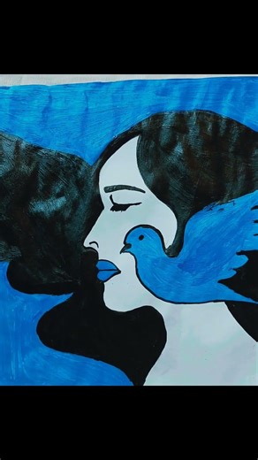 Silent thoughts, loud soul 💙🕊️ #art